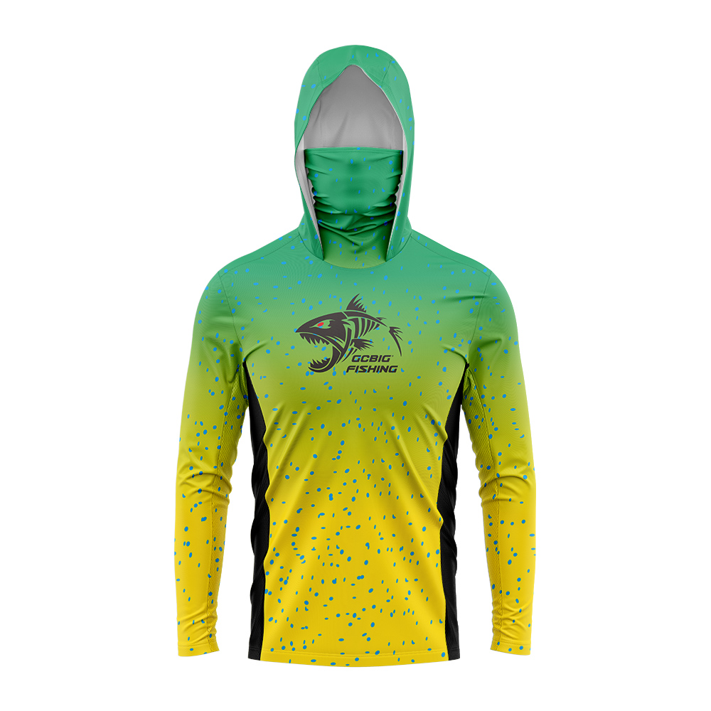 Fishing Hoodie - メンズアウトドア長袖釣り服UVカット服フード付きコート日焼け止め通気性防蚊ドライ薄手釣りシャツ