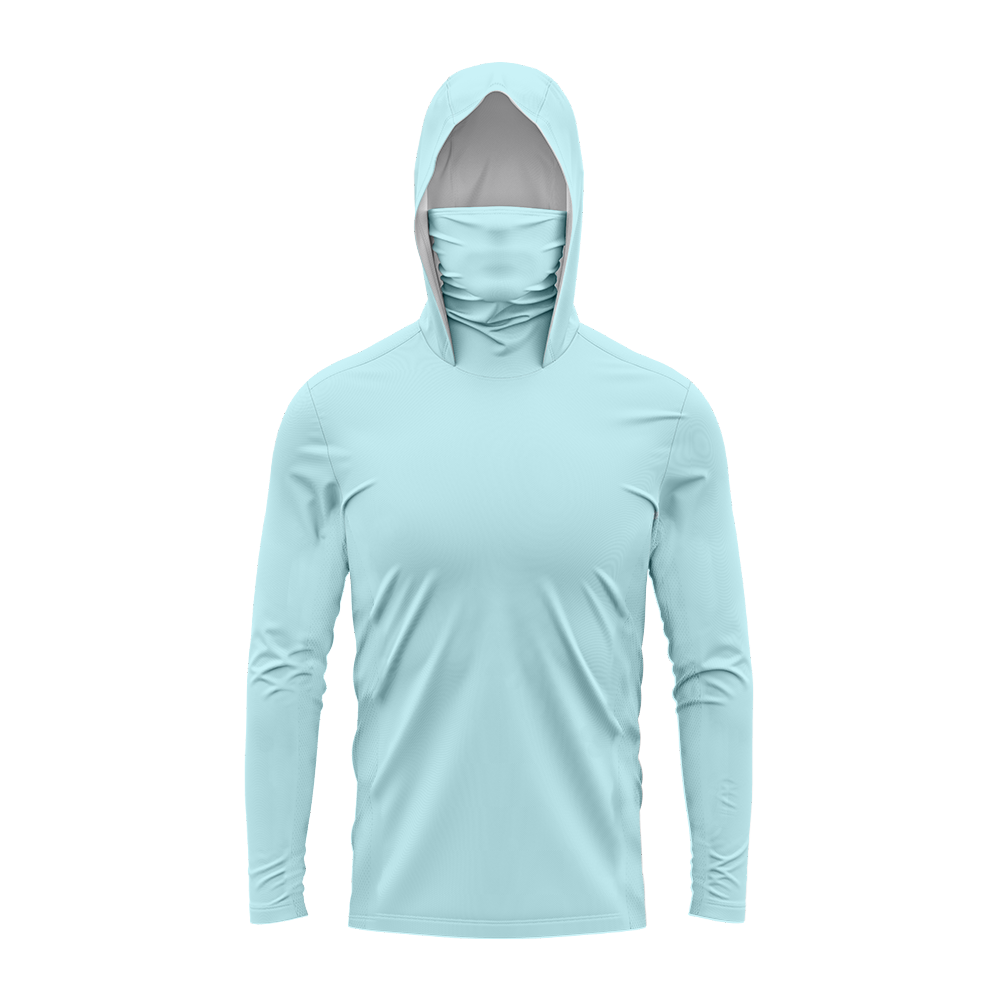 メンズUPF50+ソリッドフィッシングフーディー、内蔵フェイ - Fishing Mask Sun Protection のレビューと価格