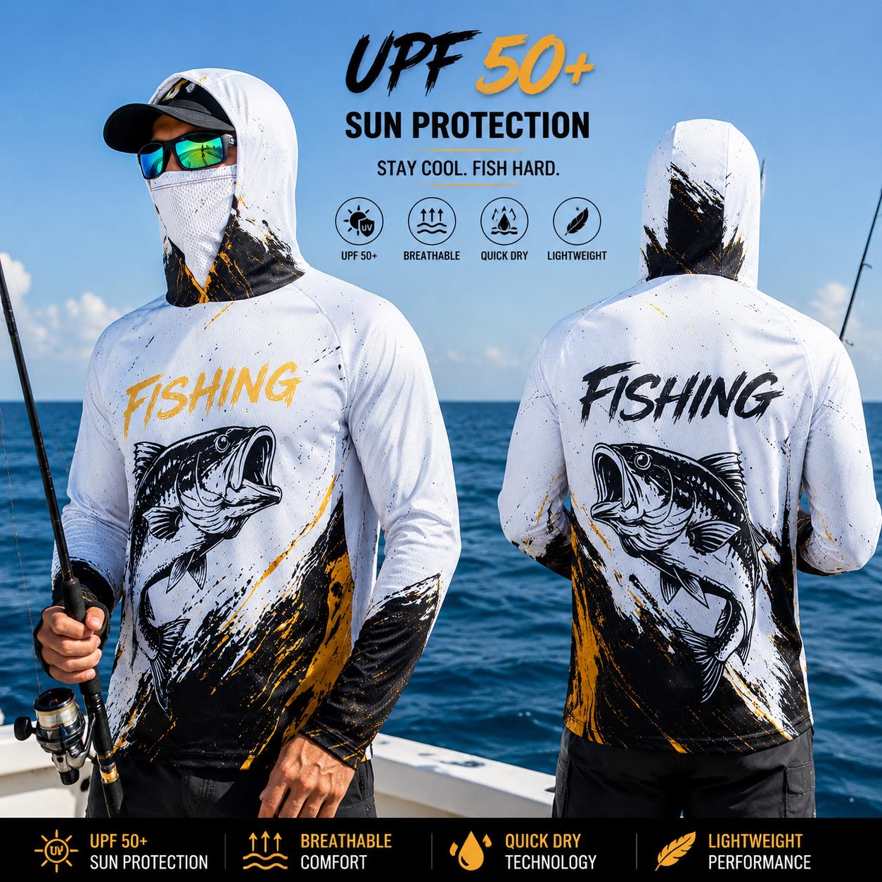 屋外用日焼け防止長袖フィッシングトップ ネックマスク付き プ - Fishing Mask Sun Protection のレビューと価格